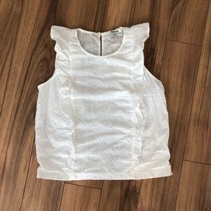 Madewell Eyelet Bellflower Ruffle Top